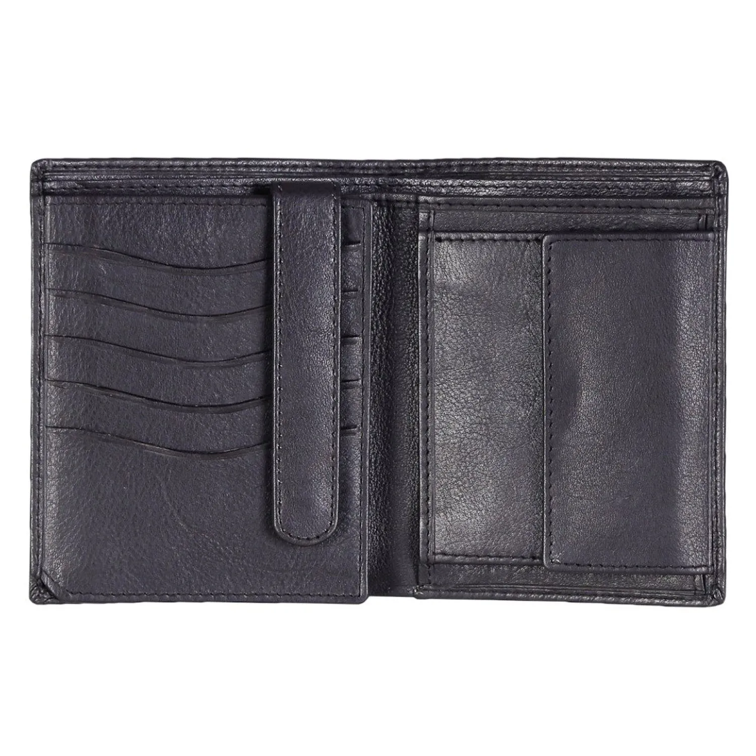 14027 Black Vertical Bifold Wallet