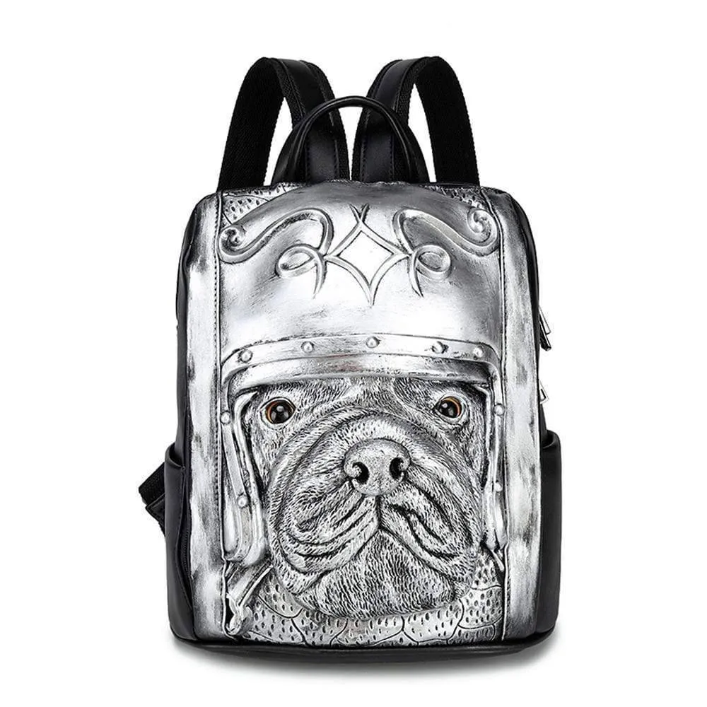 3D Backpack 3D Sha Pei Dog With Helmet Waterproof Backpack