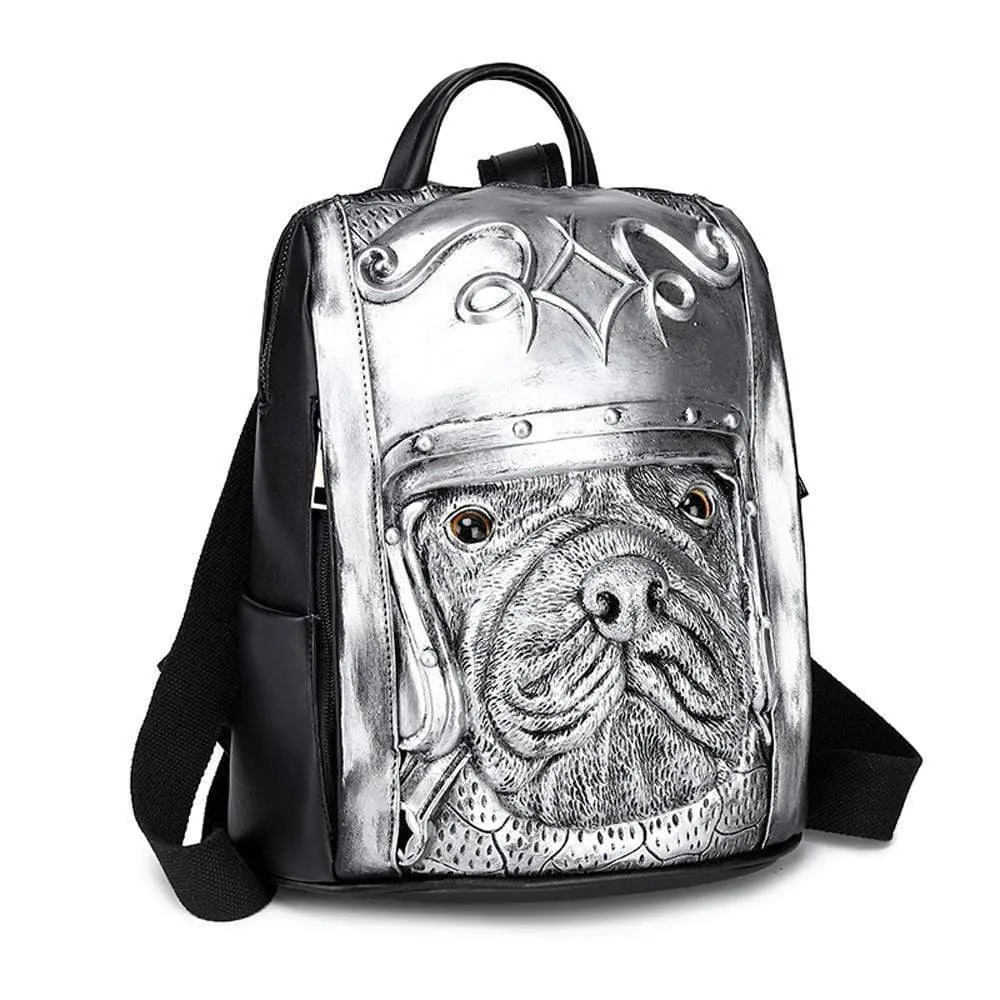 3D Backpack 3D Sha Pei Dog With Helmet Waterproof Backpack