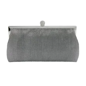 Aneka Handbag in Steel Satin