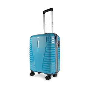 Aristocrat Airpro 55 cms Small Cabin Polypropylene Hardsided 8 Wheels Luggage/Suitcase/Trolley Bag- Coral Teal Blue