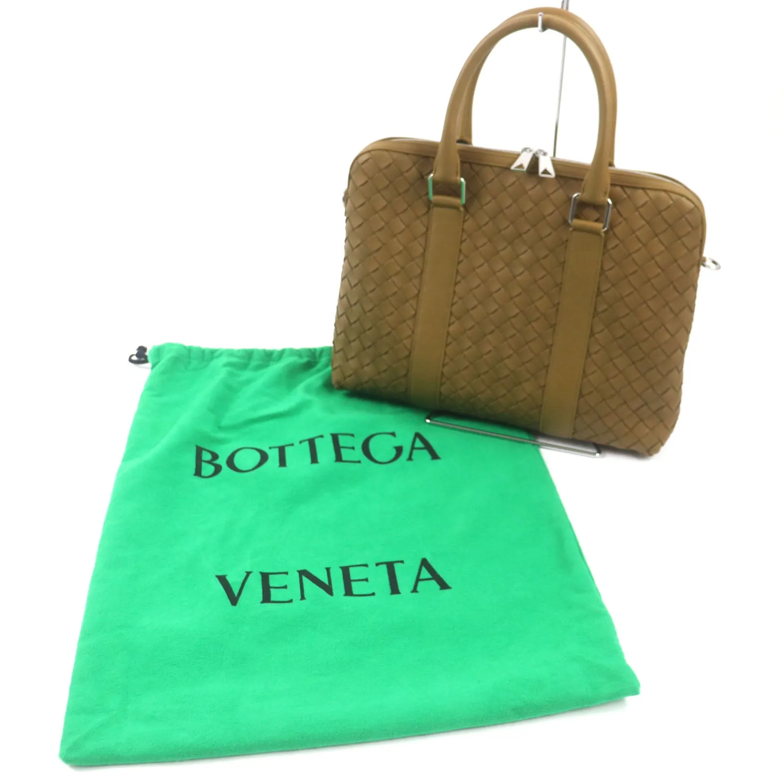 Bottega Veneta Slim 2WAY Leather Briefcase Brown