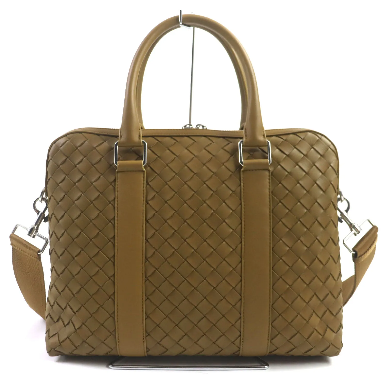 Bottega Veneta Slim 2WAY Leather Briefcase Brown