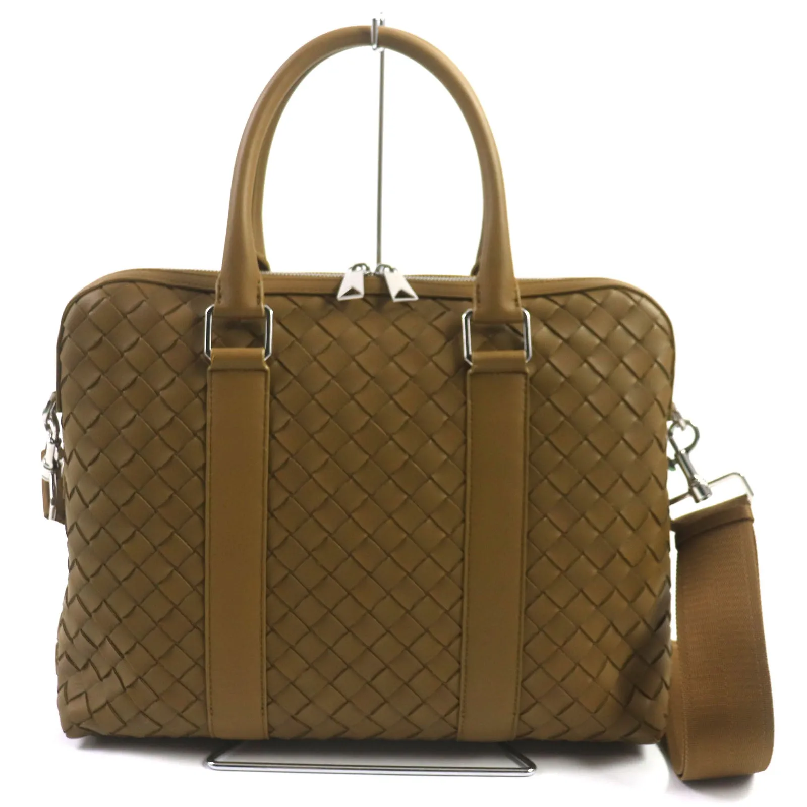 Bottega Veneta Slim 2WAY Leather Briefcase Brown