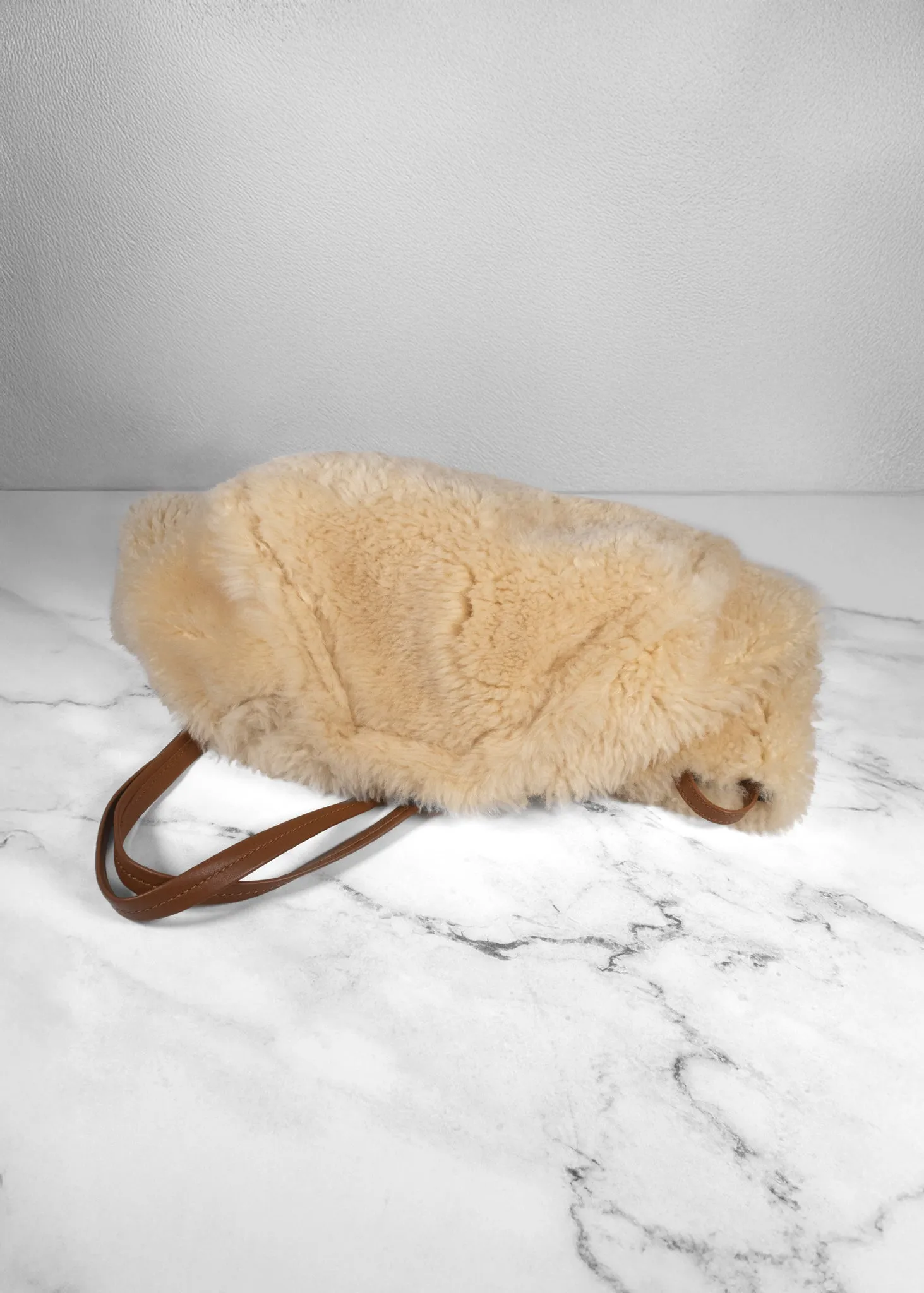 Celine Reversible Shearling Cabas Phantom Tote