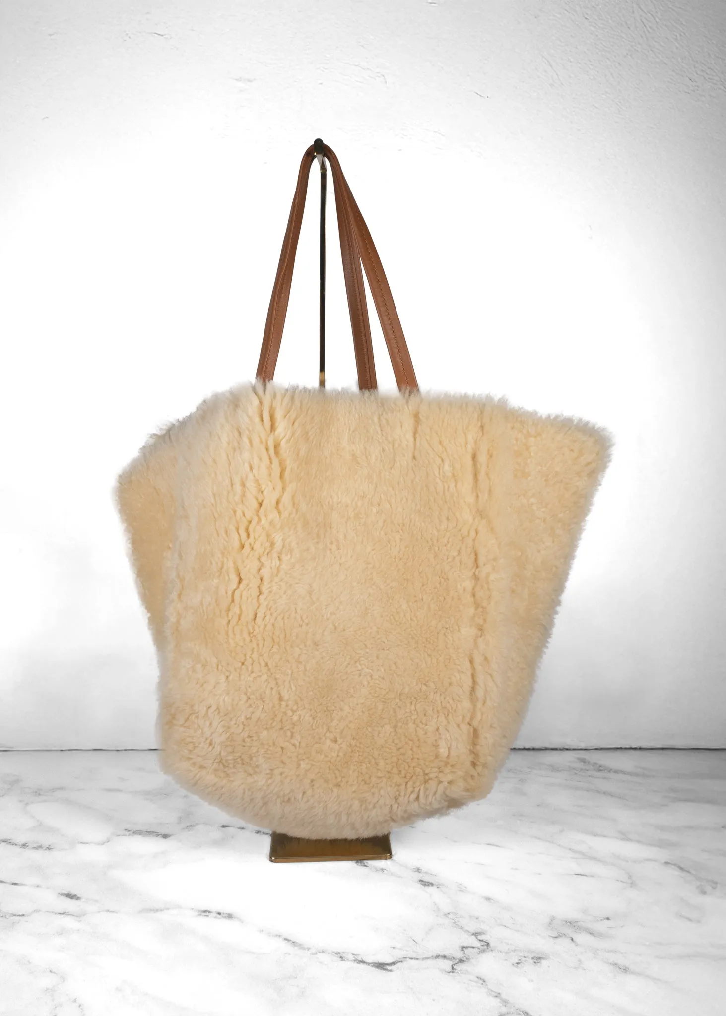 Celine Reversible Shearling Cabas Phantom Tote