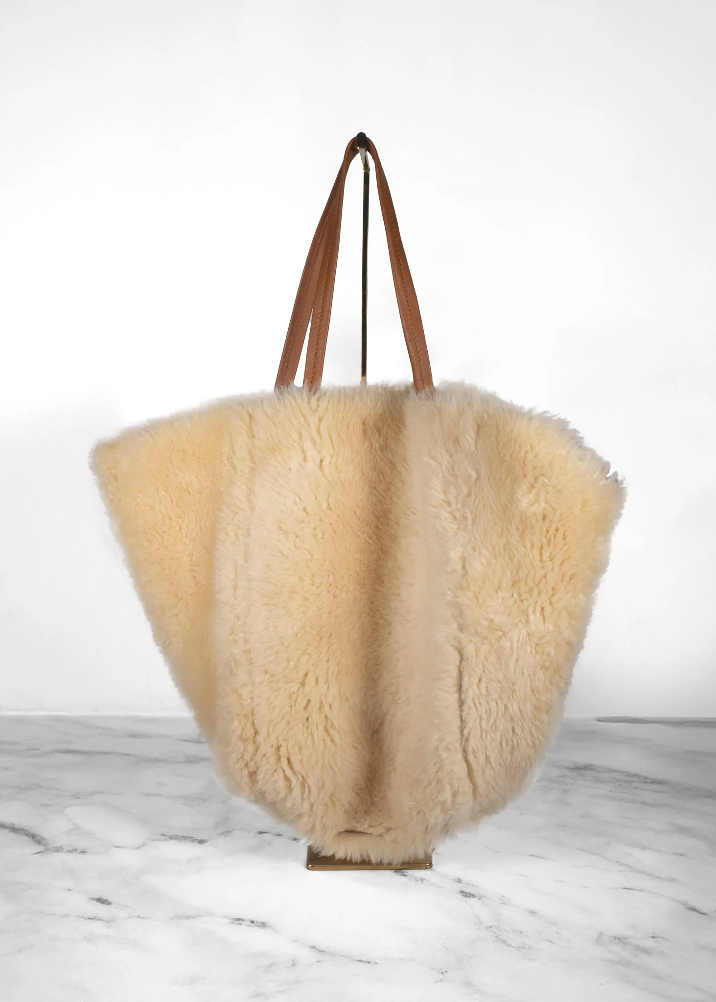 Celine Reversible Shearling Cabas Phantom Tote