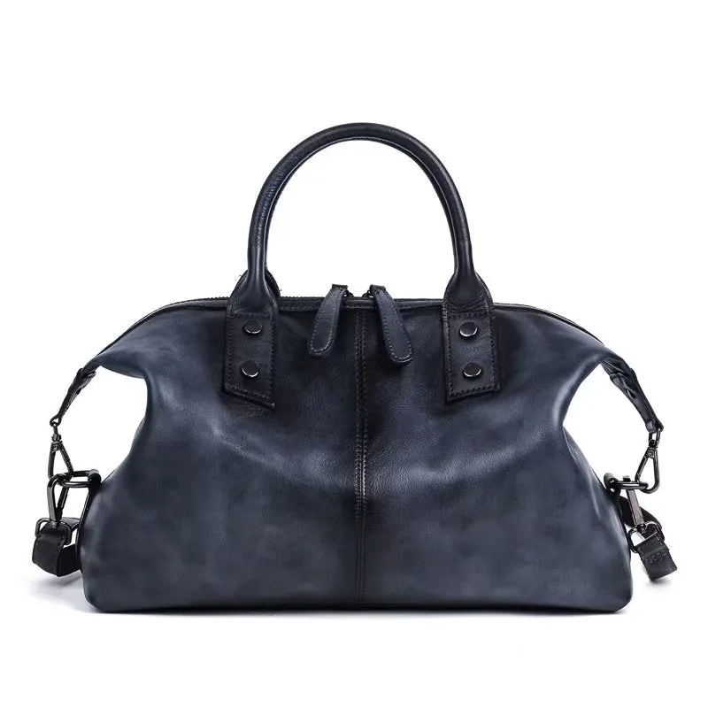 Chic Cowhide Retro Leather Handbag