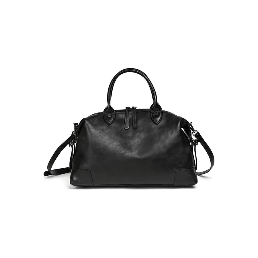 Chic Cowhide Retro Leather Handbag