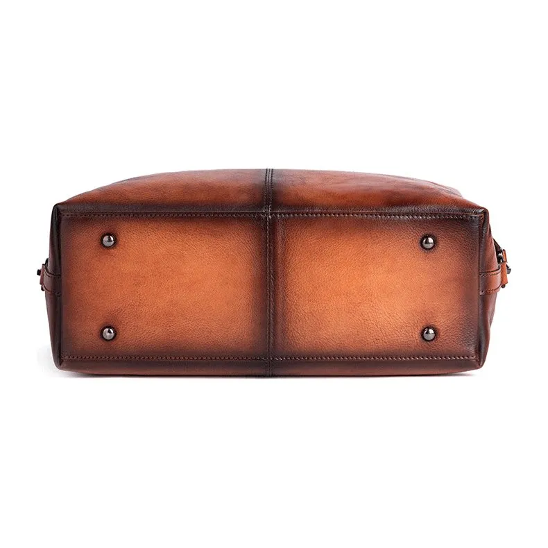 Chic Cowhide Retro Leather Handbag