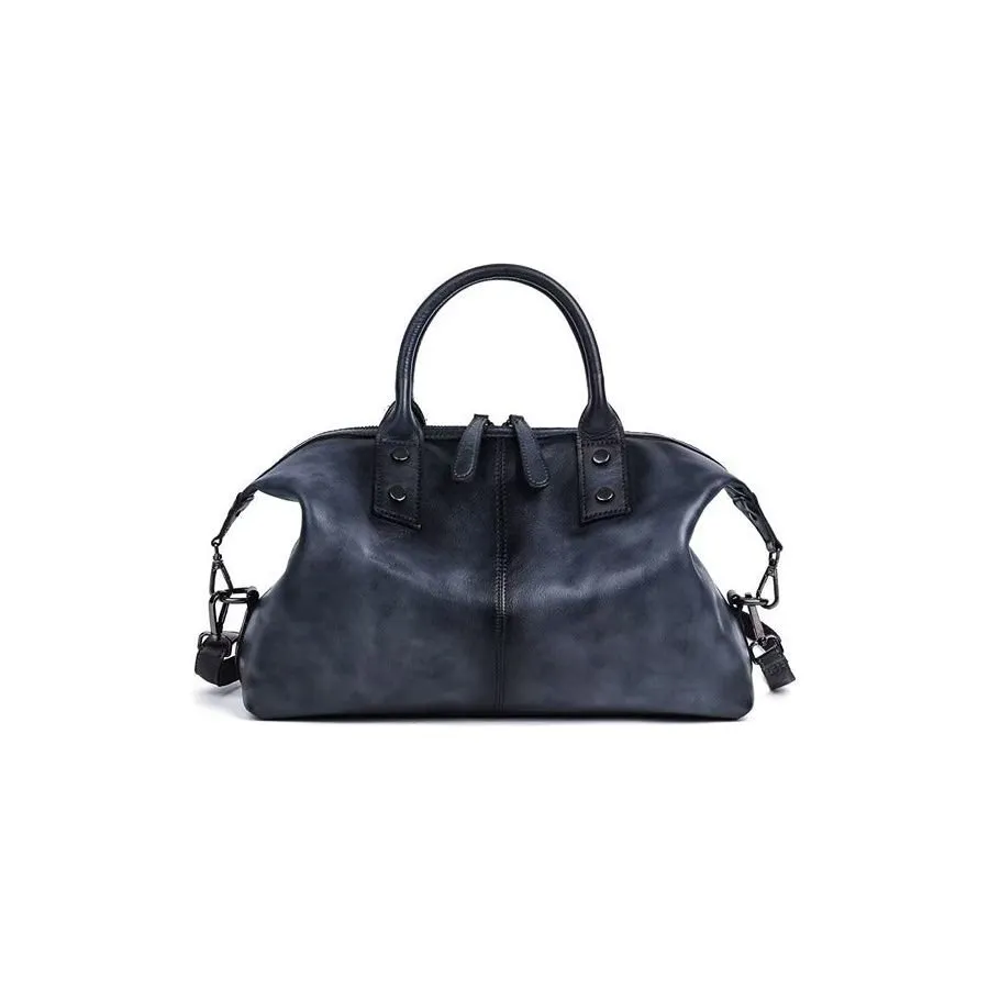 Chic Cowhide Retro Leather Handbag