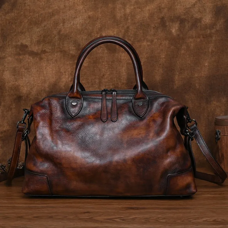 Chic Cowhide Retro Leather Handbag