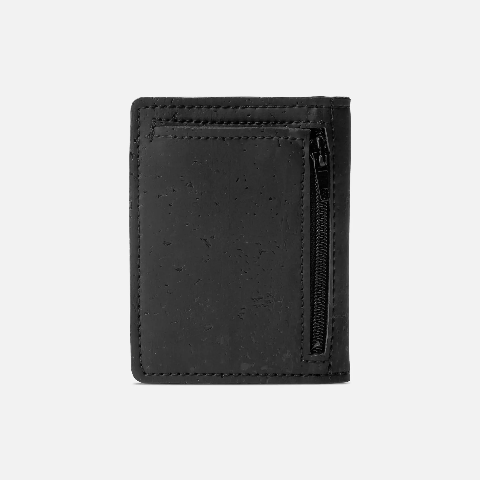 Corkor Vegan Cork Slim Wallet with Coin Pocket, Black