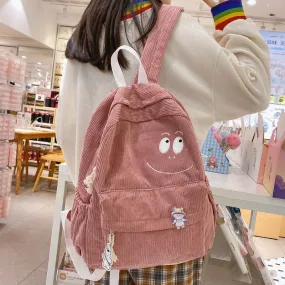 deanwangkt New Female Kawaii Corduroy Laptop College Backpack Trendy Girl Green Cool Cute Bag Fashion Women School Bag Lady Travel Backpack