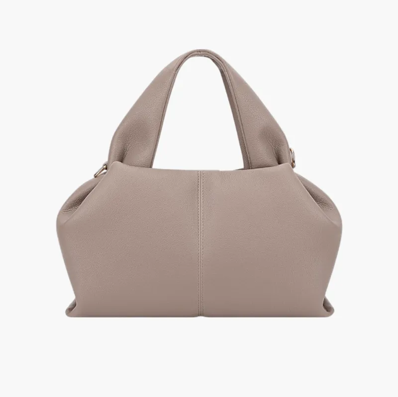 Elegant Vegan Leather Handbag - Luxurious Everyday Tote with Gold Accents and Spacious Interior