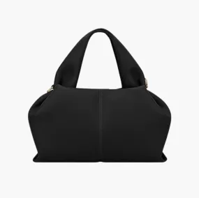 Elegant Vegan Leather Handbag - Luxurious Everyday Tote with Gold Accents and Spacious Interior