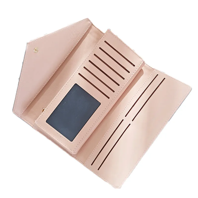 Geometric Envelope PU Leather Clutch Wallet