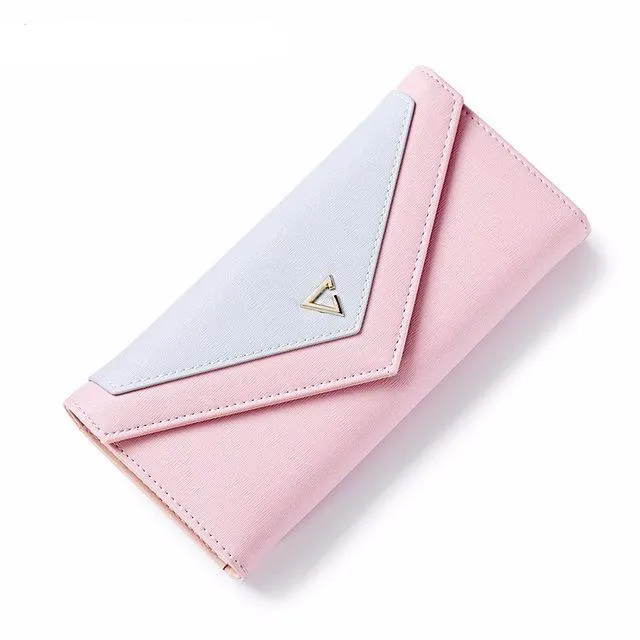 Geometric Envelope PU Leather Clutch Wallet