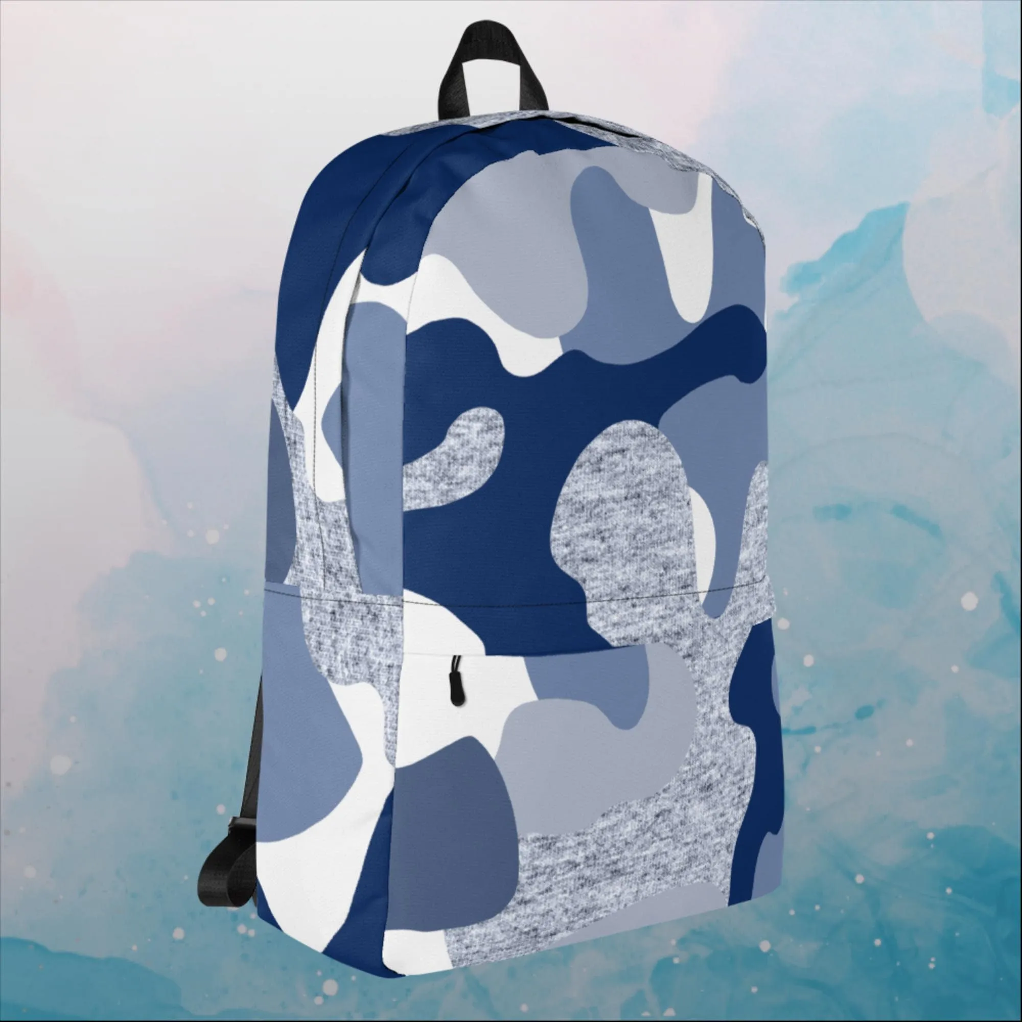 Giant Blue Camo Print Backpack