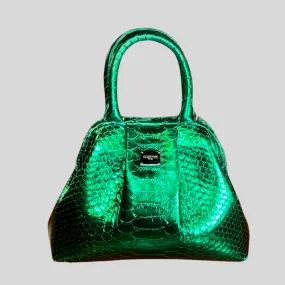 Handbag in Python Leather - Green