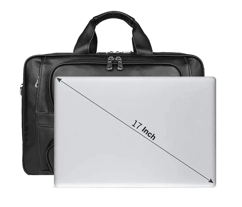 High-Quality Leather Briefcase With 17Inch Laptop