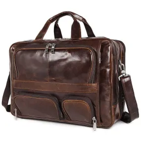 High-Quality Leather Briefcase With 17Inch Laptop