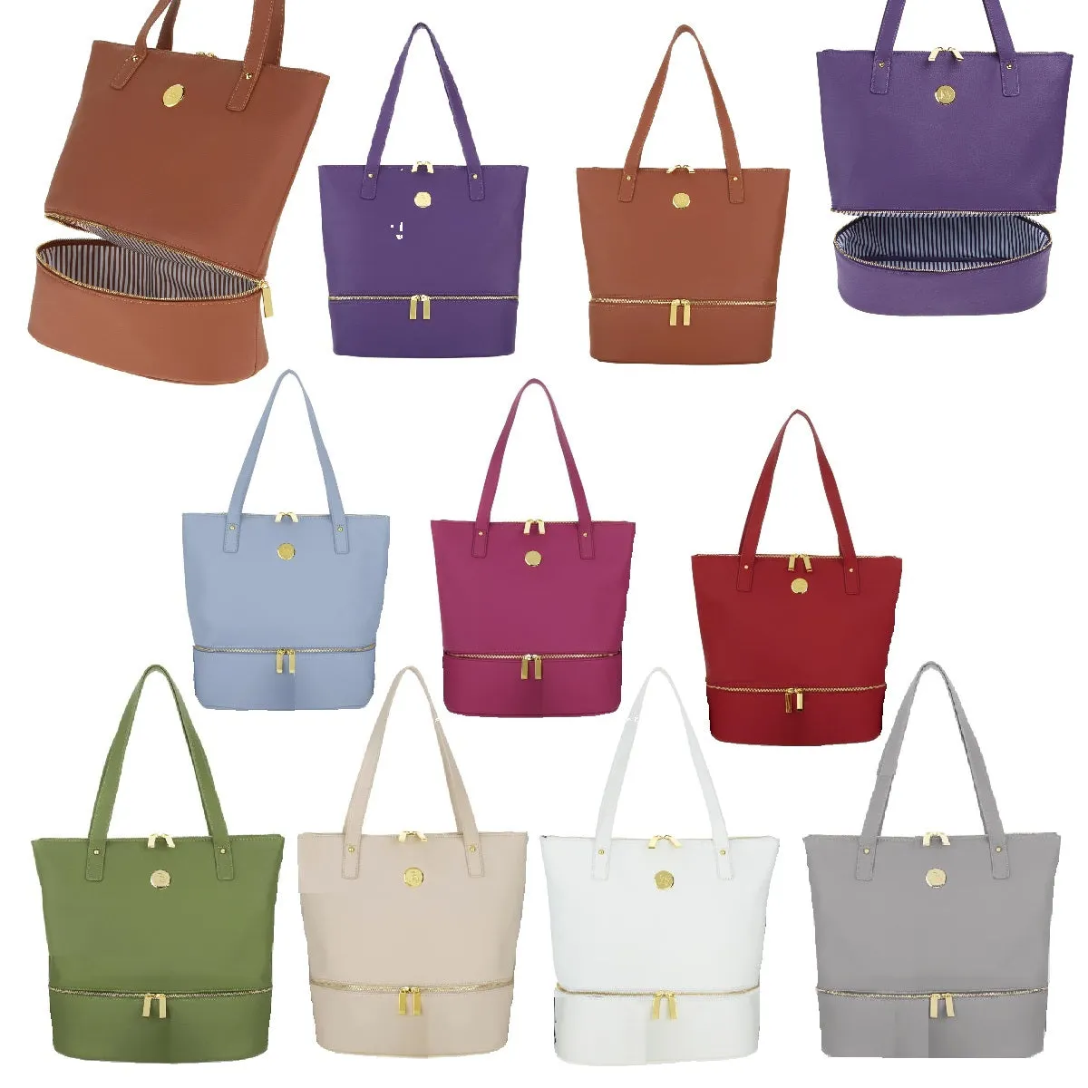 JOY Smart Chic Leather Double Decker Tote