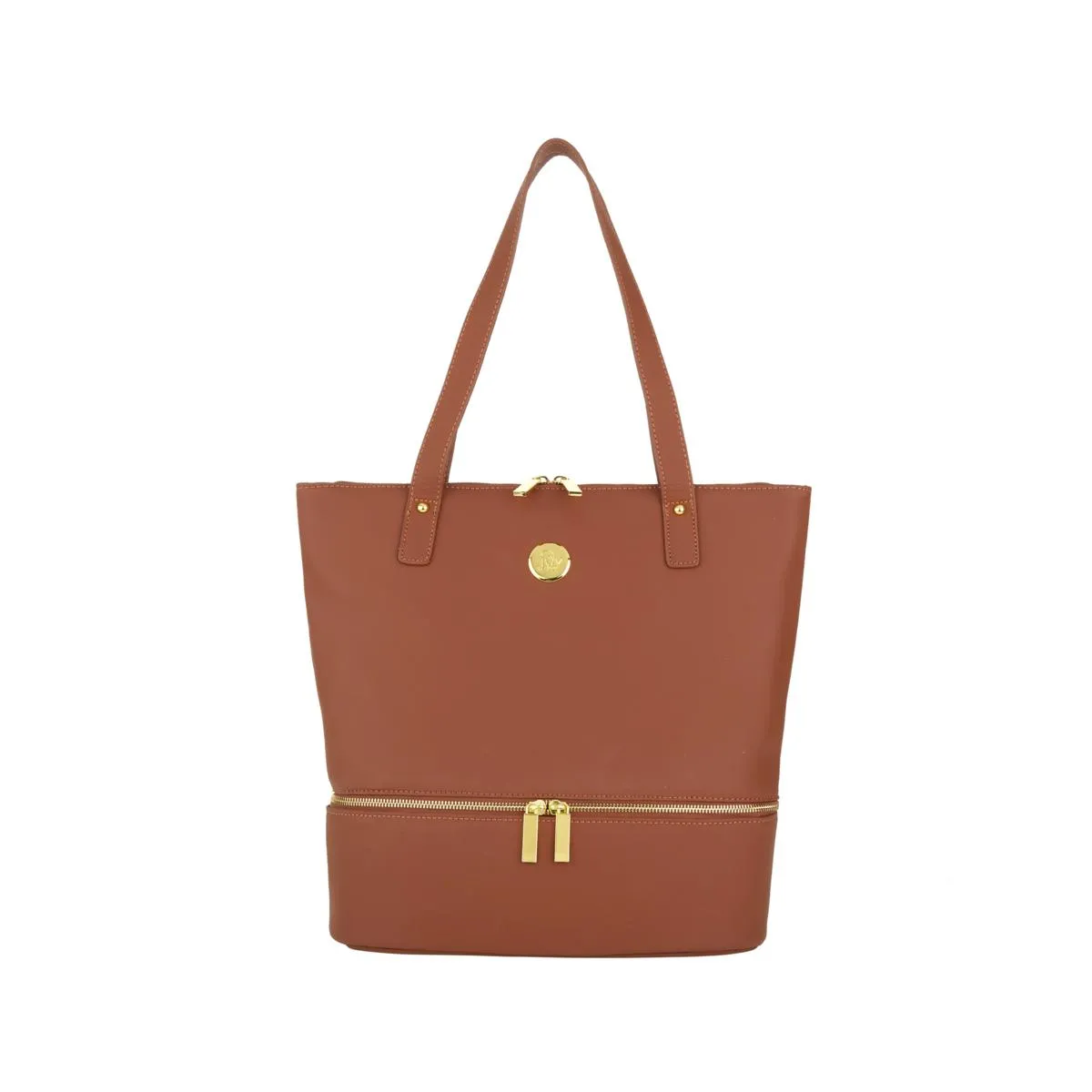 JOY Smart Chic Leather Double Decker Tote