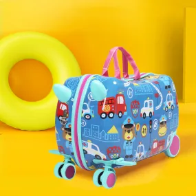 Kids Ride On Suitcase Children Travel Luggage Carry Bag Trolley Cars