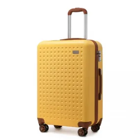 Kono 24-Inch Yellow ABS Hard Shell Suitcase with TSA Lock | Durable Travel Luggage