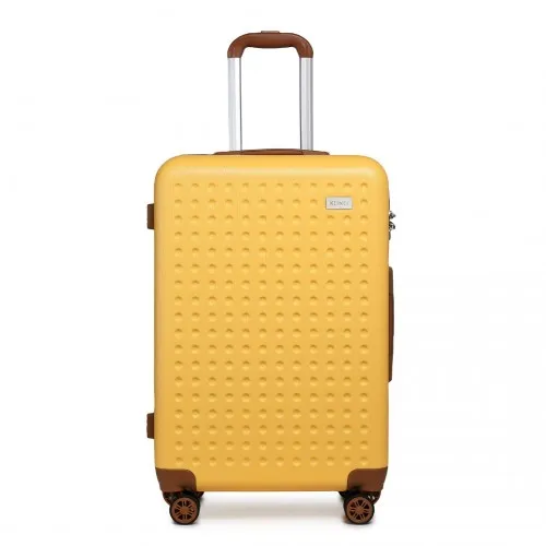 Kono 24-Inch Yellow ABS Hard Shell Suitcase with TSA Lock | Durable Travel Luggage