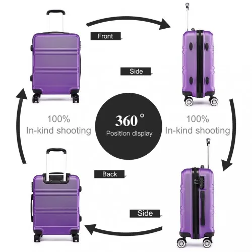 Kono 28-Inch Purple Hardcase Suitcase with TSA Lock & Spinner Wheels