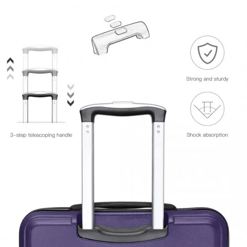 Kono 28-Inch Purple Hardcase Suitcase with TSA Lock & Spinner Wheels