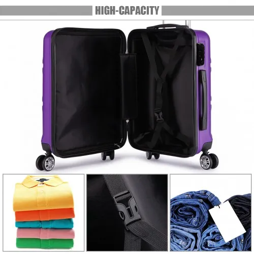 Kono 28-Inch Purple Hardcase Suitcase with TSA Lock & Spinner Wheels