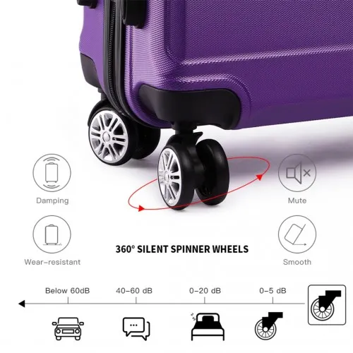 Kono 28-Inch Purple Hardcase Suitcase with TSA Lock & Spinner Wheels