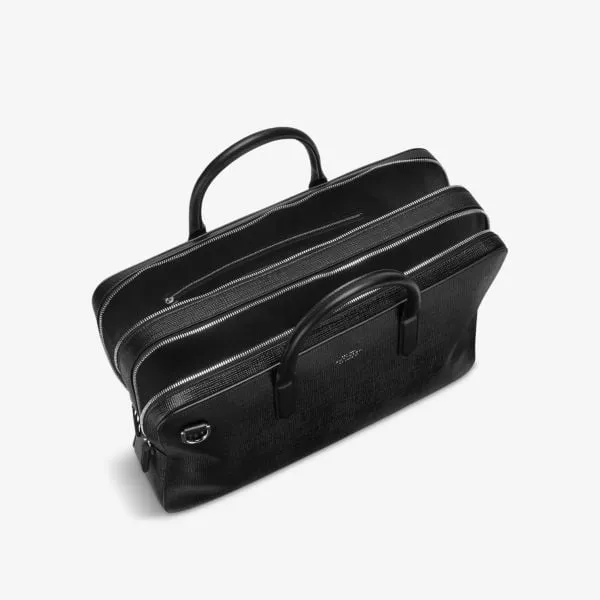 Large leather briefcase Panama Smythson, black