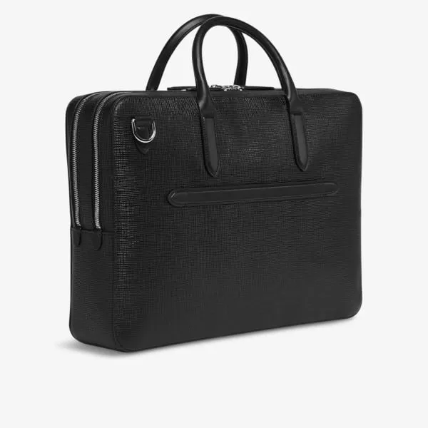 Large leather briefcase Panama Smythson, black