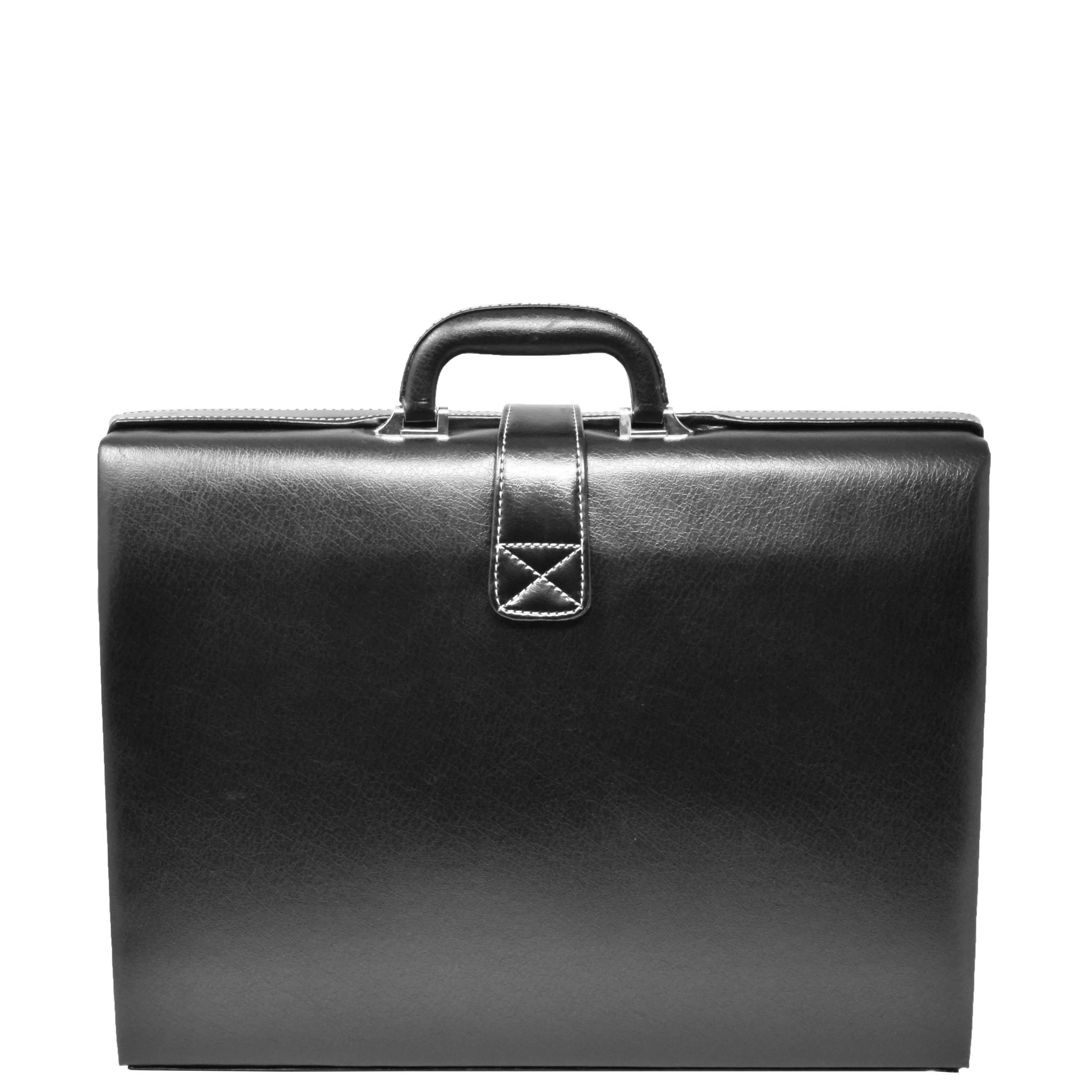 Large Size Leather Look Briefcase HOL9196 Black