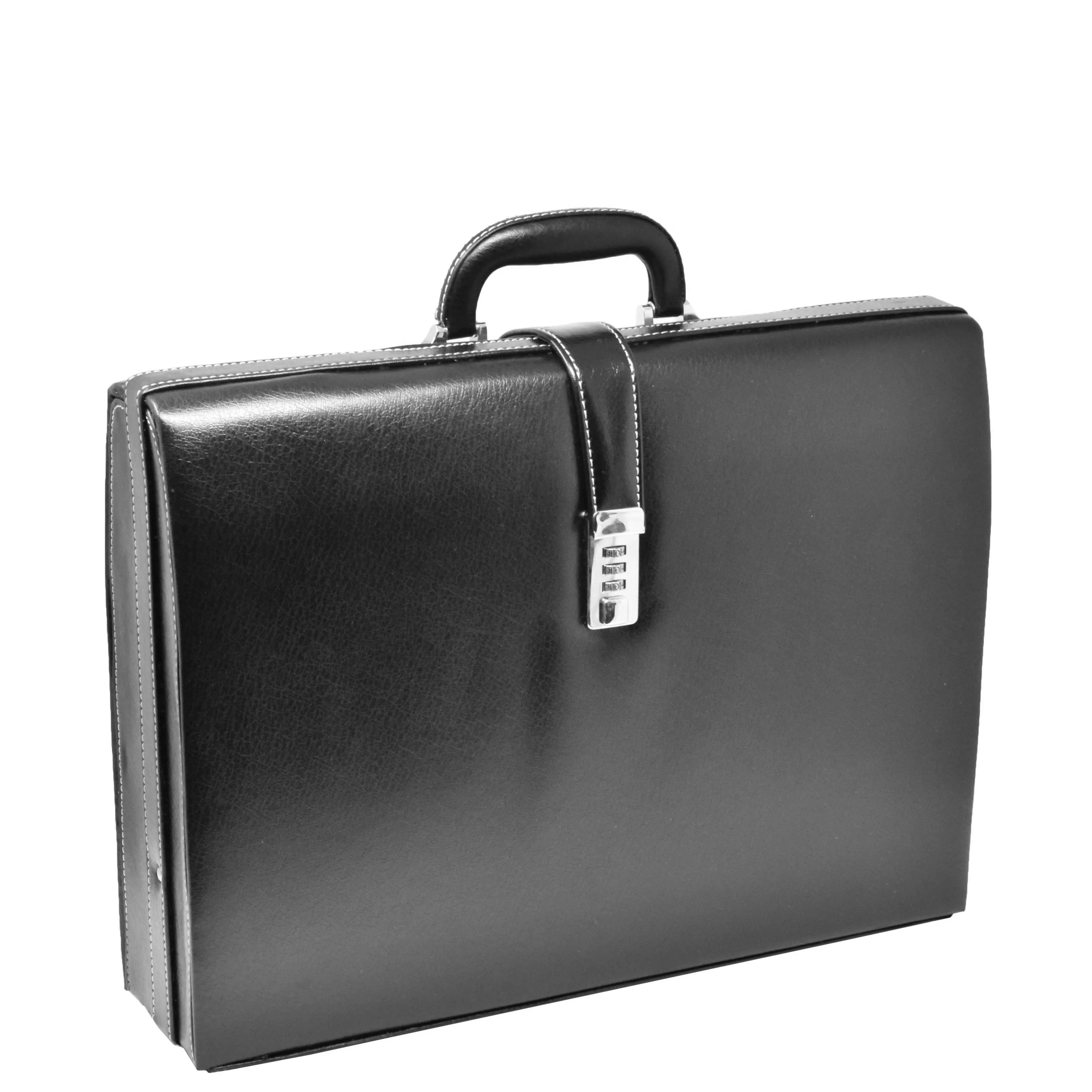 Large Size Leather Look Briefcase HOL9196 Black