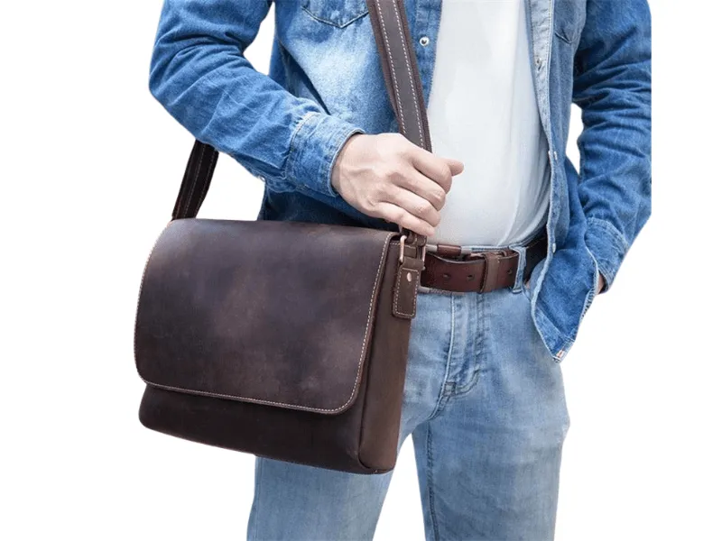 Mens Leather Briefcase Laptop Bag For Professionals