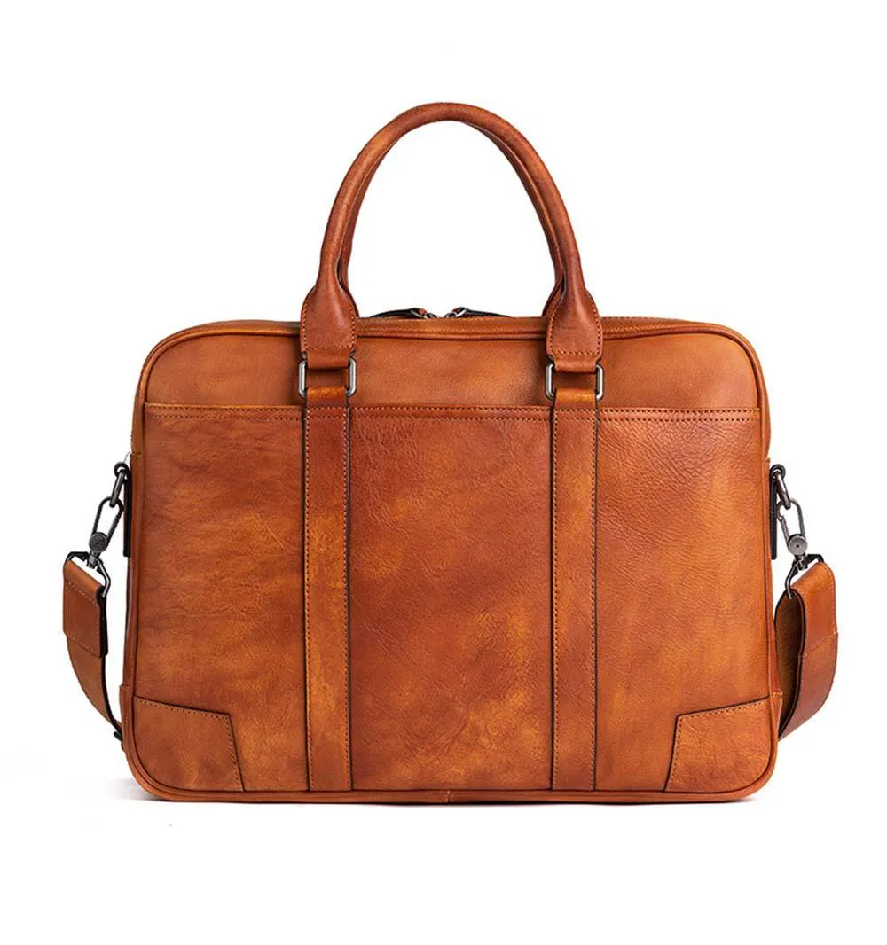 Mens Vintage Leather Buiness Briefcase Shoulder Bag 2732