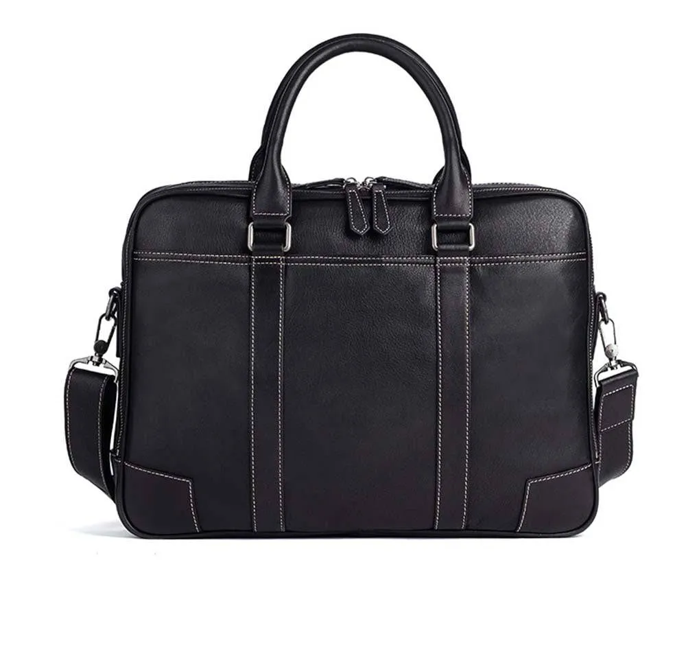 Mens Vintage Leather Buiness Briefcase Shoulder Bag 2732