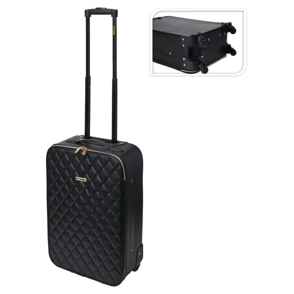 ProWorld Suitcase Quilt Design 28 L Black - Stylish & Practical Travel Companion