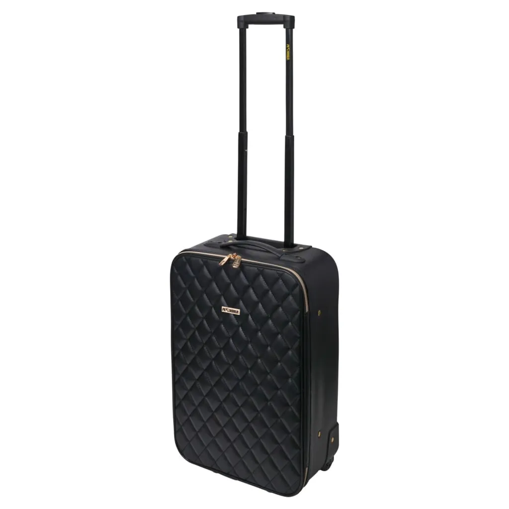 ProWorld Suitcase Quilt Design 28 L Black - Stylish & Practical Travel Companion