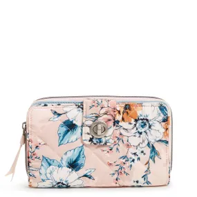 RFID Turnlock Wallet - Peach Blossom Bouquet