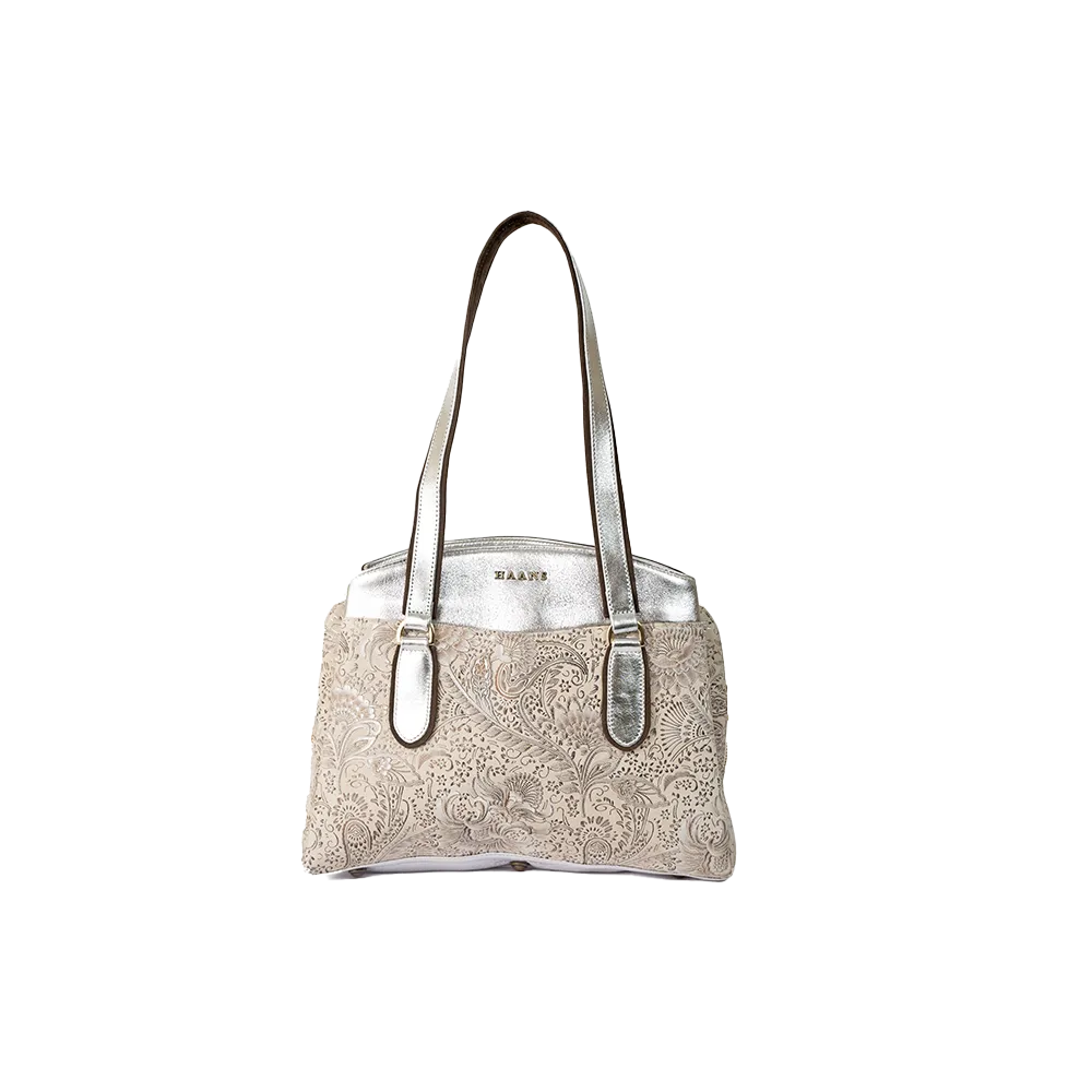 Serene White Leather Handbag