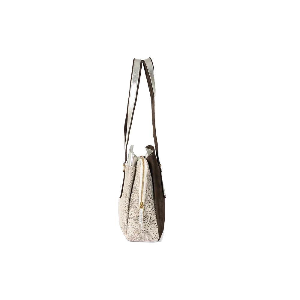 Serene White Leather Handbag