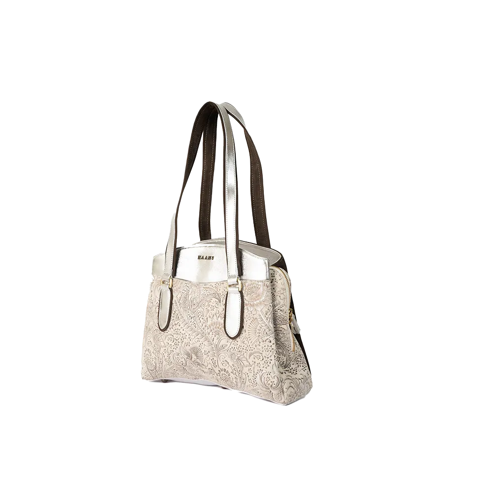 Serene White Leather Handbag