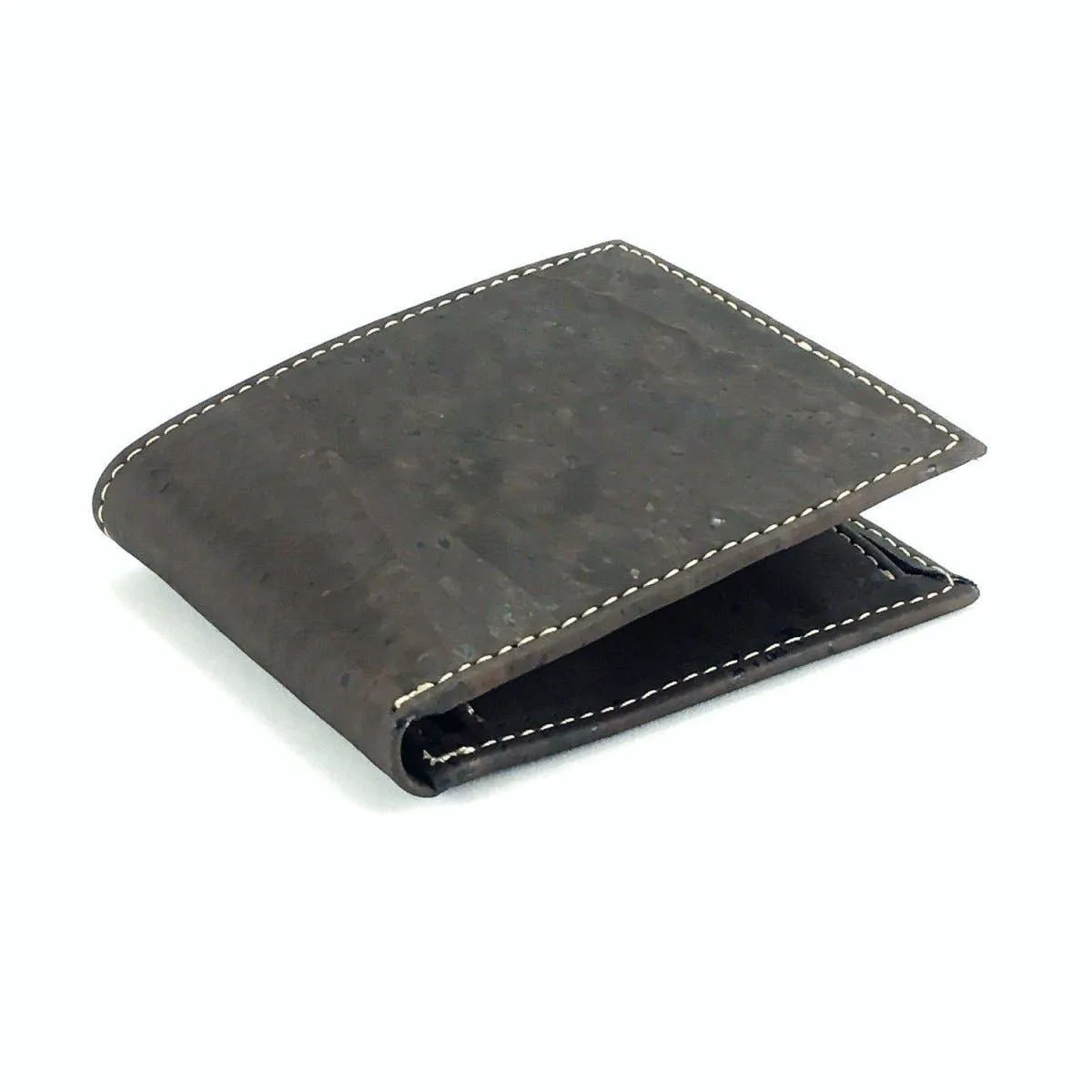 Slim Cork Wallet Minimalist Vegan Wallet with Coin Pocket in Brown