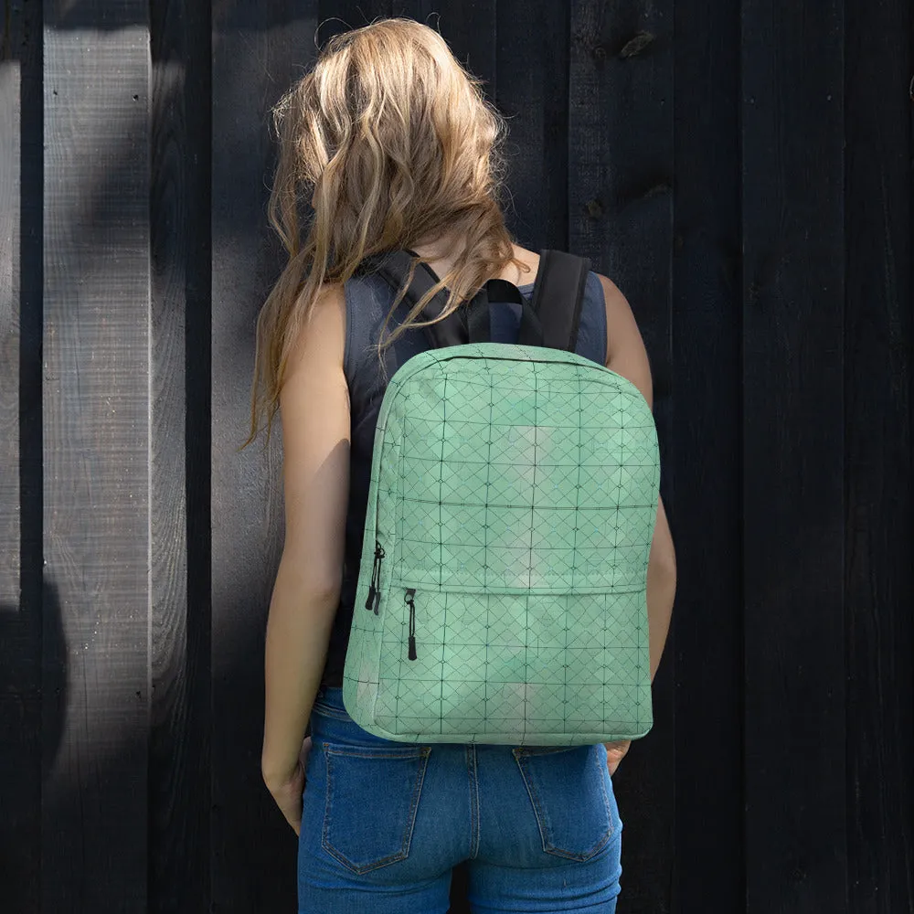 Trendy Geometric Pattern Backpack - Light Green Style